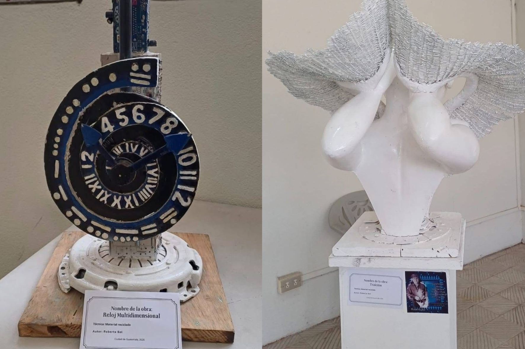 Esta muestra de esculturas de material reciclado y tecnología busca generar conciencia ambiental. (Foto: Izabel López / AUN)