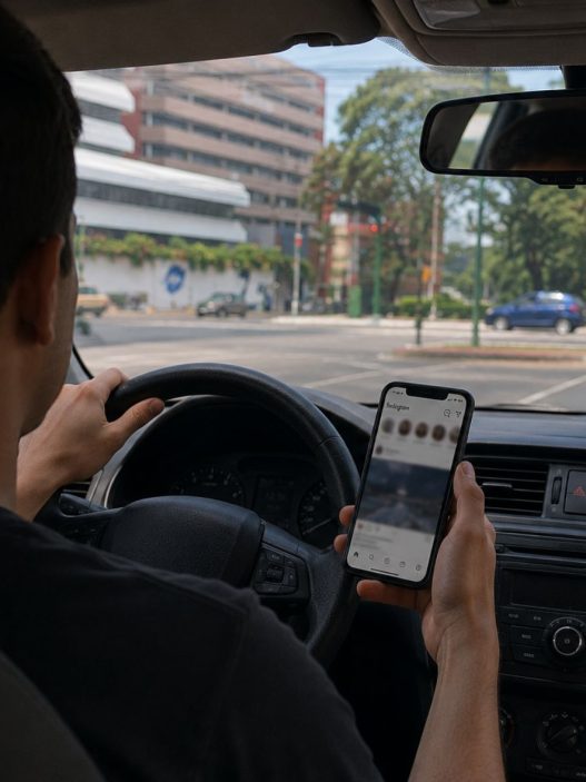 El uso del celular mientras se conduce continúa siendo una de las principales distracciones al volante y aumenta el riesgo de accidentes de tránsito. (Foto: Jordy Jiménez / AUN)