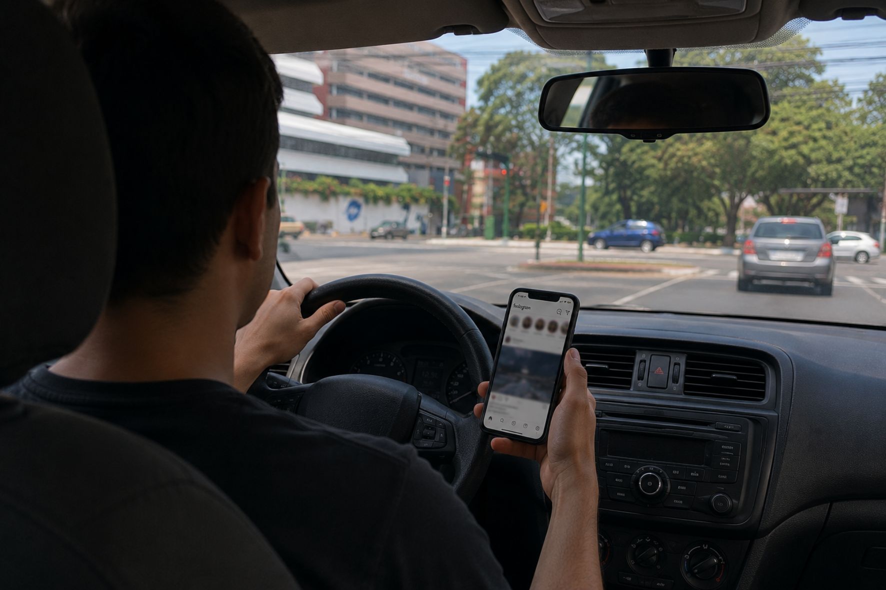 El uso del celular mientras se conduce continúa siendo una de las principales distracciones al volante y aumenta el riesgo de accidentes de tránsito. (Foto: Jordy Jiménez / AUN)
