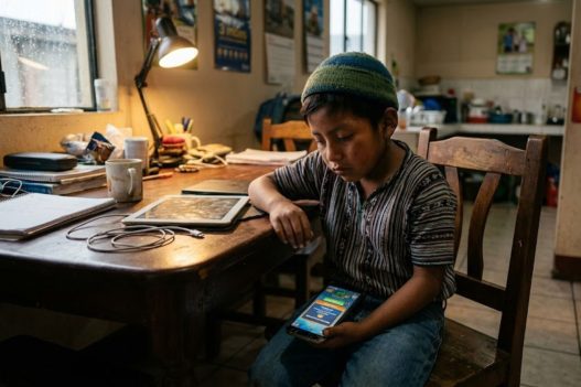 El uso de dispositivos como niñera digital impacta severamente la salud mental infantil, generando aislamiento y vulnerabilidad ante amenazas en redes sociales. (Foto: GEMINI / AUN)