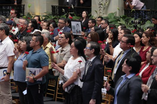 El Organismo Ejecutivo presentó este viernes en el Palacio Nacional de la Cultura el Mecanismo de Búsqueda Humanitaria, una iniciativa estatal para localizar a las víctimas de desaparición forzada del conflicto armado interno. (FOTO: SCSP / AUN)
