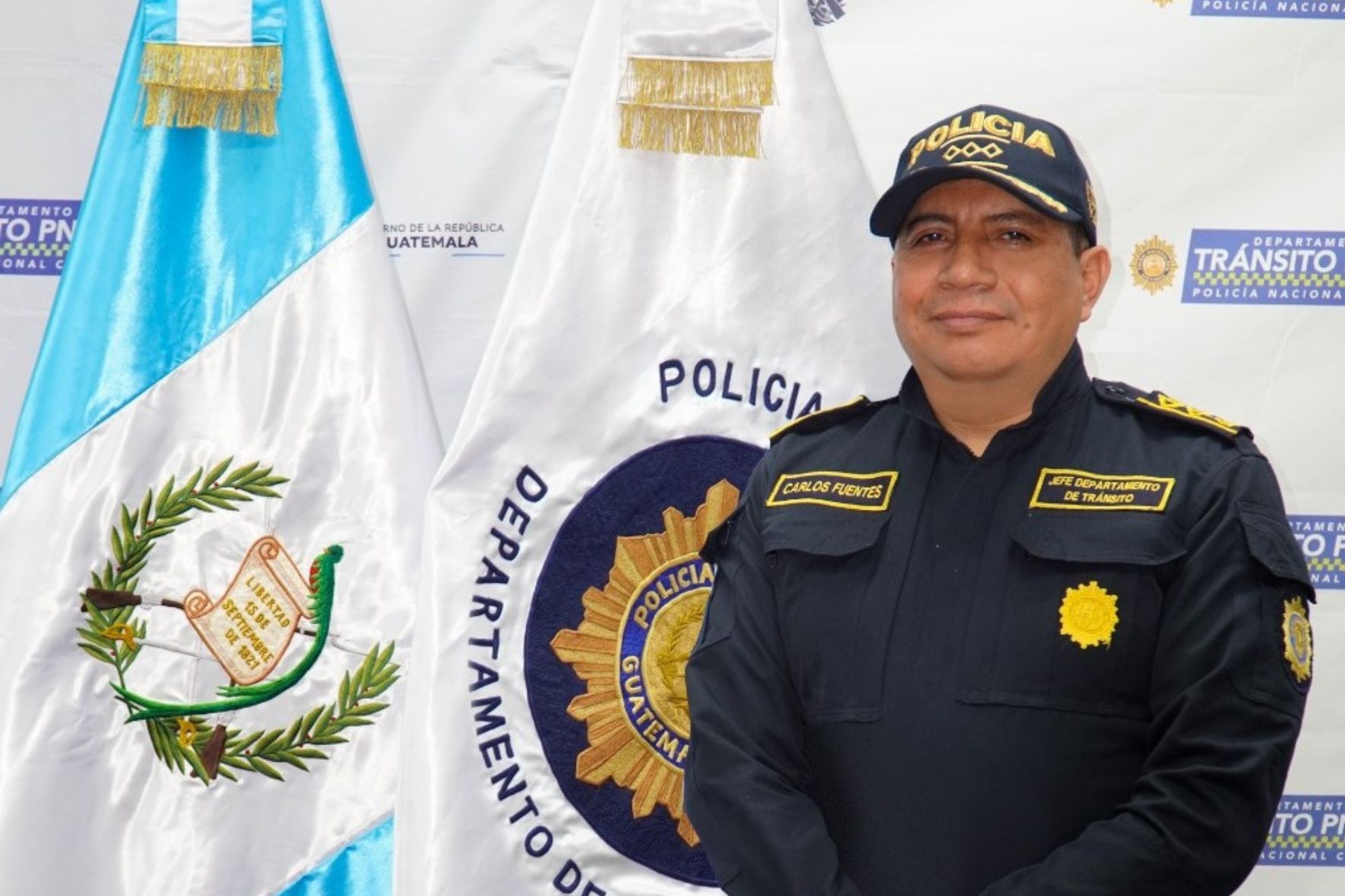 Comisario General Carlos Enrique Fuentes López, jefe del Departamento de Tránsito de la Dirección General de la Policía Nacional Civil. (Foto: Mingob / AUN)