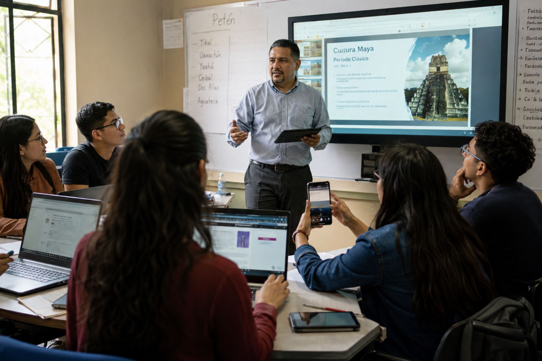 Plataformas, dispositivos y recursos multimedia permiten desarrollar metodologías como el aprendizaje invertido, la gamificación y el aprendizaje basado en proyectos. (Foto: GEMINI / AUN)
