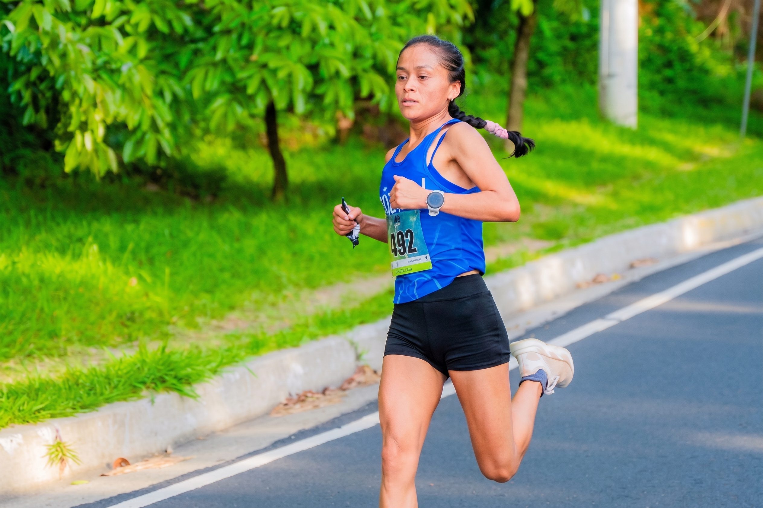 En 2023, la fondista guatemalteca disputó su primer maratón en Alemania, donde registró un tiempo de 2:39:23. (Foto: Cortesía / AUN)