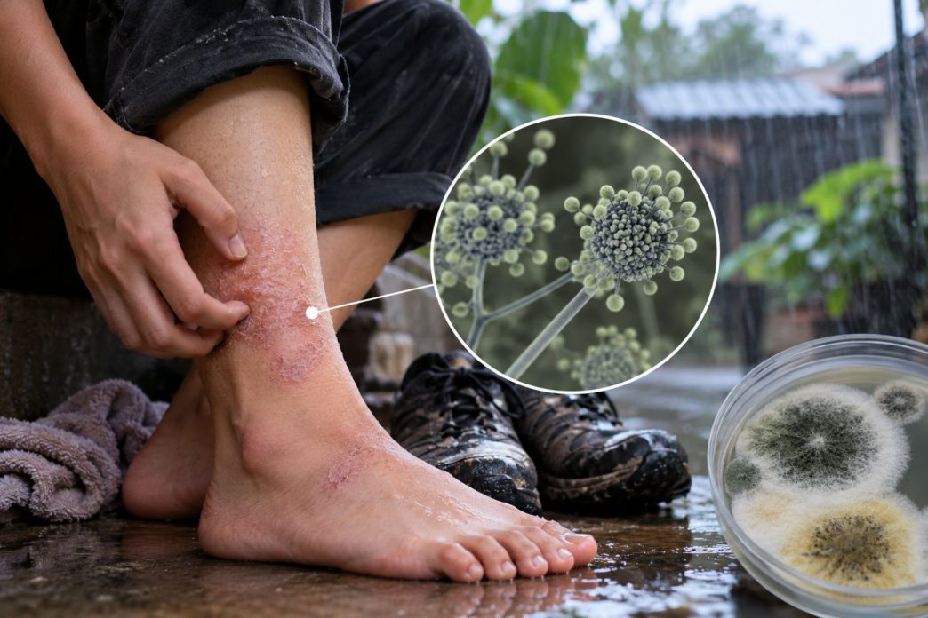 Las condiciones de humedad durante la temporada de lluvias pueden favorecer la proliferación de hongos y aumentar el riesgo de algunas infecciones. (Foto: GEMINI / AUN)