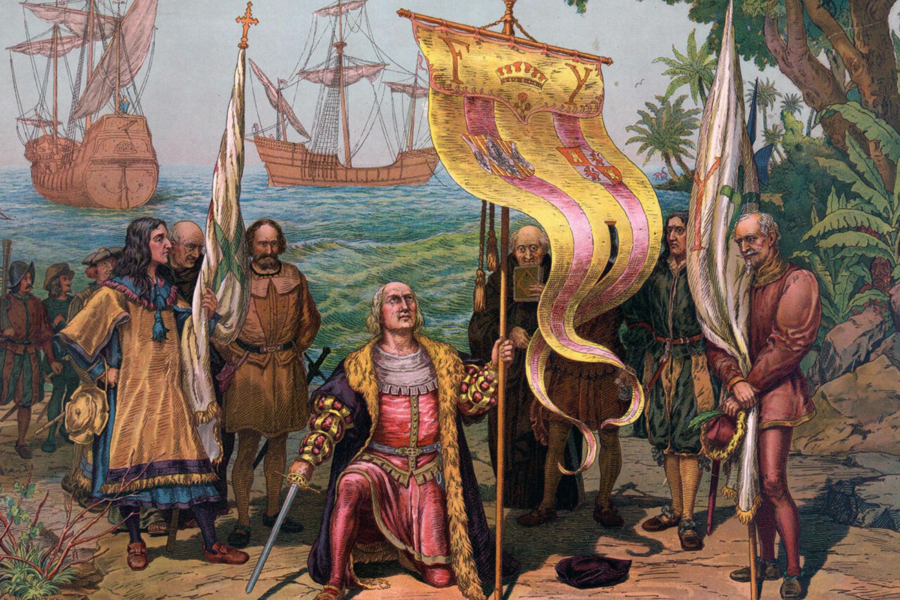 Mientras algunos sectores destacan los intercambios culturales derivados de la llegada de los españoles, otros enfatizan la violencia, el despojo y las desigualdades que produjo la conquista. (Foto: Library of Congress / AUN)